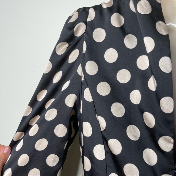 Mac Duggal Ieena Satin Long-Sleeve Black polka dot Gown sz 6 - Picture 8 of 8